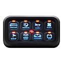 8 Gang Switch Panel, Electronic Relay System, Automatic Dimmable, Harness Label Stickers, Compatible with Jeep Wrangler Vehicle Marine ATV SUV (Color : Blue) (Blue)