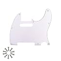 8-Hole Tele Pickguard for Fender Telecaster Guitar, White 3Ply