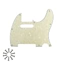 8-Hole Tele Pickguard for Fender Telecaster Guitar, Aged Pearl 4Ply