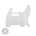 8-Hole Tele Pickguard for Fender Telecaster Guitar,White Pearl 4Ply