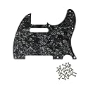 8-Hole Tele Pickguard for Fender Telecaster Guitar,Black Pearl 4Ply