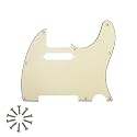 8-Hole Tele Pickguard for Fender Telecaster Guitar, Cream 3Ply