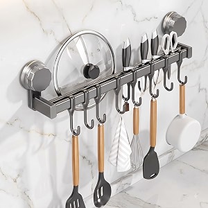 8 hook wall mounted hook rackkitchen shelf wall mount knife holdertowel hanger spatula ladle hanging hooks cutlery holder storage rack high grade metal multi new hanger