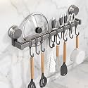 8 Hook Wall Mounted Hook Rack,Kitchen Shelf Wall Mount Knife Holder,Towel Hanger, Spatula Ladle Hanging Hooks, Cutlery Holder Storage Rack High Grade Metal Multi (New Hanger)