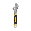 8 Inch (200mm) Adjustable Spanner Wrench (26MM MAX JAW) |SH-11073E| High Carbon Steel Forged, Polished Nickel Finish, Dual-Grip Handle, Laser Scale. For DIY and Professionals