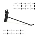 8 Inch Black Slatwall Hooks, 25PC
