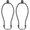 8 Inch Bronze Lamp Shade Harp Holder for Table and Floor Lamps, 2 Set Detachable Heavy Duty Lamp Shade Bracket with 3/8 Standard Saddle and Lamp Finial (Bronze)