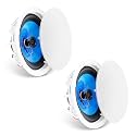 8 Inch Ceiling Speakers 2-Pack, 50W Flush Mount in-Wall Speaker System, 8Ω, 89dB, for Home, Kitchen, Bedroom, Office & Outdoor Porch
