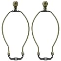 8 Inch Lamp Harp, Bronze 2 Set Lamp Harps and Finial, Metal Lamp Shade Harp Holder, DIY Detachable Lampshade Bracket Adapter Hardware, Replacement Table &amp; Floor Light Accessories Repair