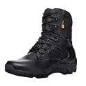 8 inch Men Women Military Tactical Work Boots Side Zipper Motorcycle Combat Swat Desert Boots Casual Hiking Boots Hiking Trekking Backpacking Mountaineering Outdoor Shoes
