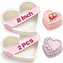8 Inch Nonstick Silicone Heart Shaped Cake Pans for Baking