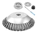 8 Inch Unbreakable Wired Trimmer Blade, Steel Wire Cutter Trimmer Head, Wire Rotary Brush Weed, Weed Eater Head with Adapter Kit for Moss Grass Rust Removal, Gardening Lawnmower