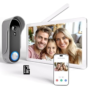 8 inch wifi 1080p wireless video intercom doorphone tuya app touch screen ultra-slim motion detection 160 fields of view ip65 free video storage video doorbell
