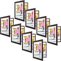 8 Pack 10x12.5 Front-Opening Kids Artwork Frames Changeable (Walnut)
