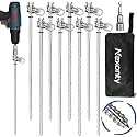 8-Pack 12" Steel Screw in Tent Stakes Heavy Duty, Ground Anchors