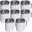 8 Pack 12oz Insulated Coffee Mug with Lid, Stainless Steel Cup