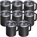 8 Pack 12oz Insulated Coffee Mug with Lid, Stainless Steel Cup