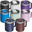 8 Pack 12oz Insulated Coffee Mug with Lid, Stainless Steel Cup