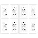 8 Pack 20 Amp GFCI Outlet, Self-Test Ground Fault Protector with LED Indicator, Tamper Resistant GFI Electrical Receptacle, ETL Certified, Wallplate Included, White