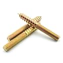 8 Pack 3/8-16 x 3 Inch Hanger Bolts Double Headed Flat Hexagon Bolts for Wooden Joints