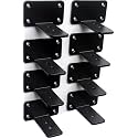 8 Pack - 3 inch Black Hidden L Shelf Bracket (1/5 Inch Thicked) Iron Floating Shelf Brackets Rustic Industrial Metal Brackets for Shelf Support