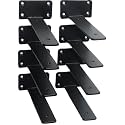 8 Pack - 7 inch Black Hidden L Shelf Bracket (1/5 Inch Thicked) Iron Floating Shelf Brackets Rustic Industrial Metal Brackets for Shelf Support