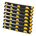 8-Pack 72-Inch Heavy-Duty Rubber Parking Curbs, 55,000 lb Wheel Stoppers