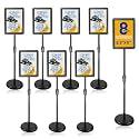 8 Pack 8.5*11 Sign Holder Stand w/ Safety Corner, Standing, Black