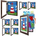 8 Pack 8.5x11 Front-Opening Kids Artwork Frames Changeable (Walnut)