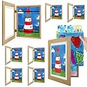 8 Pack 8.5x11 Front-Opening Kids Artwork Frames Changeable (Brown)