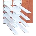 8 Pack - 8 inch White Hidden L Shelf Bracket (1/5 Inch Thicked) Iron Floating Shelf Brackets Rustic Industrial Metal Brackets for Shelf Support