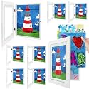 8 Pack 9x12 Front-Opening Kids Artwork Frames Changeable (White)