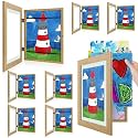 8 Pack 9x12 Front-Opening Kids Artwork Frames Changeable (Brown)