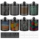 8 Pack Acrylic Qtip Holder Dispenser for Cotton Swabs, Balls, Floss Picks