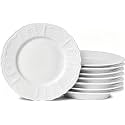 8 Pack Ceramic Dessert Plates, 7.5 inch Small Round Salad Plates
