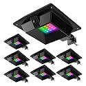 FALOVE 8 Pack Color Changing Solar Gutter Lights Outdoor Decorative