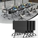 8 Pack Folding Conference Table with wheels,55.1" Modular Training Table