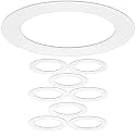8 Pack Gloss White Goof Trim Ring for 6 Inch Recessed Can Lighting Down Light, Outer Diameter 8 inches