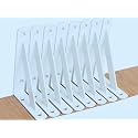 8 Pack L6 x H 4" White Heavy Duty Shelf Brackets with Screws Metal Shelf Brackets Shelf Support Angle Brackets for Shelves L Brackets Heavy Duty Floating Shelf