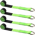 8 Pack Lasso Tow Truck Straps with D Ring 11, 000 Lbs Break Strength D Ring Auto Tie Down Wheel Lift Trailer Strap for Hauling Utv SUV Wrecker Rollback (2inch*8ft)