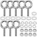 8 Pack M8 Stainless Steel Eye Bolts with Nuts &amp; Washers, M8x1.15 L