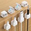 Costop 8 Pack Magnetic Cord Organizer Holder,Strong Adhesive Desk Cable Management Easy Open,Organize Phone Charging Cords Wire Holder Organizer Neatly for Home,Office,Car,Desk,Nightstand-White