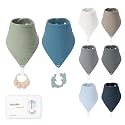 8-Pack Muslin Baby Bibs for Drooling and Teething