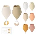8-Pack Muslin Baby Bibs for Drooling and Teething
