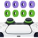 8 Pack Precision Rings Aim Assist for PS5, for PS4, Compatible with Xbox Controllers Accessories– Control with Soft Silicone Rings – Compatible with Fortnite &amp; FPS Games，Purple+Green