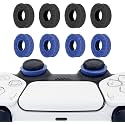 8 Pack Precision Rings for PS4/5, Precision Rings for Xbox, Compatible with Xbox Controllers Accessories–Control with Soft Silicone Rings – Compatible with Fortnite &amp; FPS Games，Black+Blue