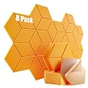 8 Pack Self-Adhesive Acoustic Panels 12" X 10" X 0.4" -Sound Proof Foam Panels for Wall with High Density, Y-Lined Design, Flame Resistant, Absorb Noise and Eliminate Echoe(Orange Yellow)