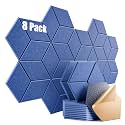 8 Pack Self-Adhesive Acoustic Panels 12" X 10" X 0.4" - Sound Proof Foam Panels for Wall with High Density, Y-Lined Design, Flame Resistant, Absorb Noise and Eliminate Echoes(Sky Blue)