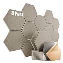8 Pack Self-Adhesive Acoustic Panels 12" X 10" X 0.4" - Sound Proof Foam Panels for Wall with High Density, Hexagon Design, Flame Resistant, Absorb Noise and Eliminate Echoes(Camel)