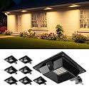 FALOVE 8 Pack Warm White Solar Powered Gutter Lights Outdoor Waterproof